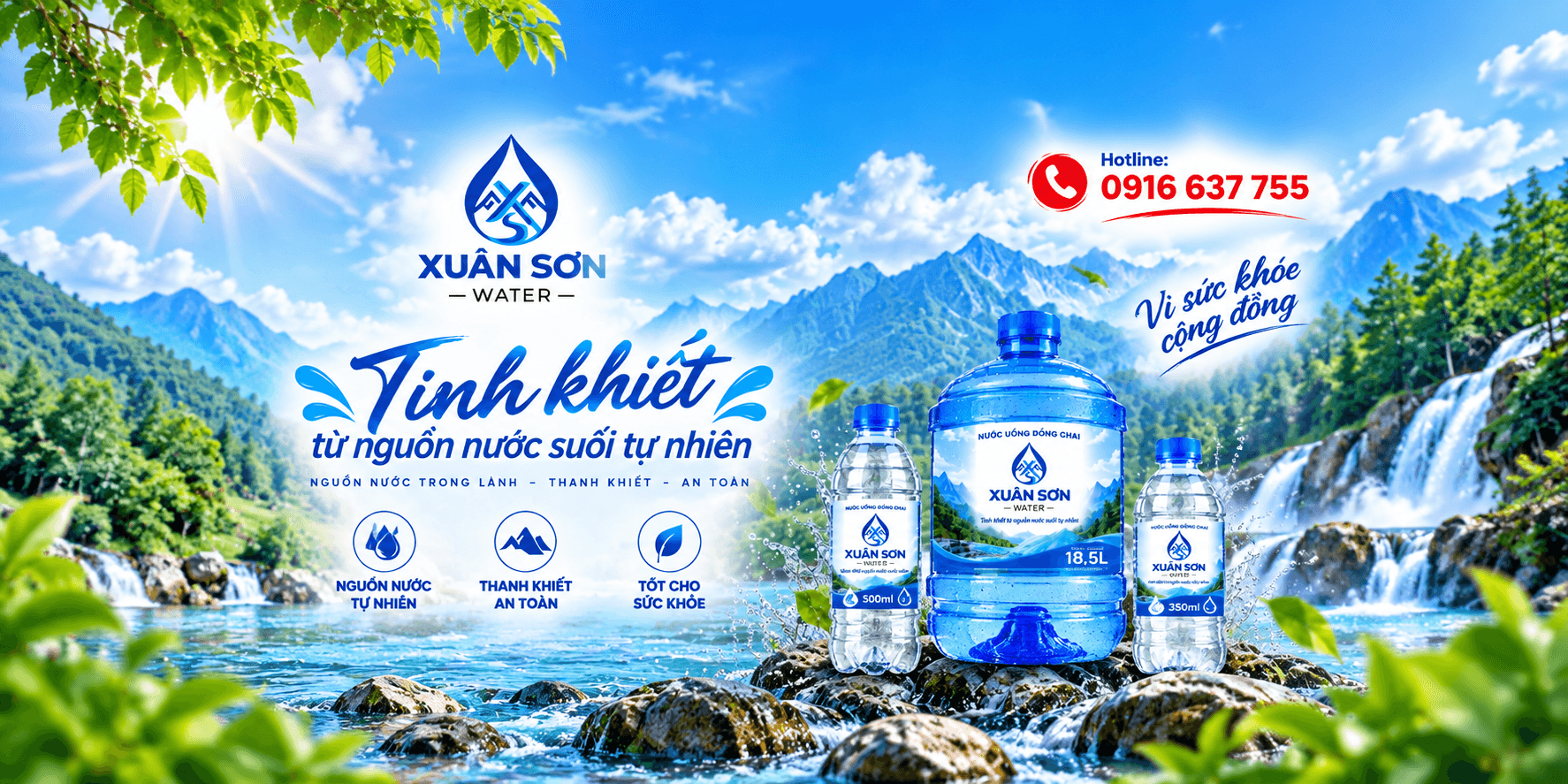 Xuân Sơn Water - Tinh khiết từ nguồn nước suối tự nhiên